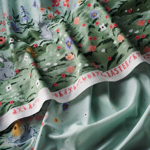 Alternative view of Spring Meadow Cotton Metallic Fabric - Green