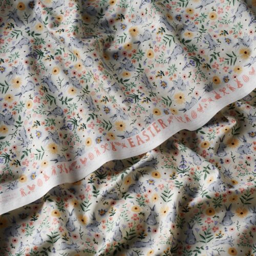 Alternative view of Bunny Floral Cotton Fabric - Cream