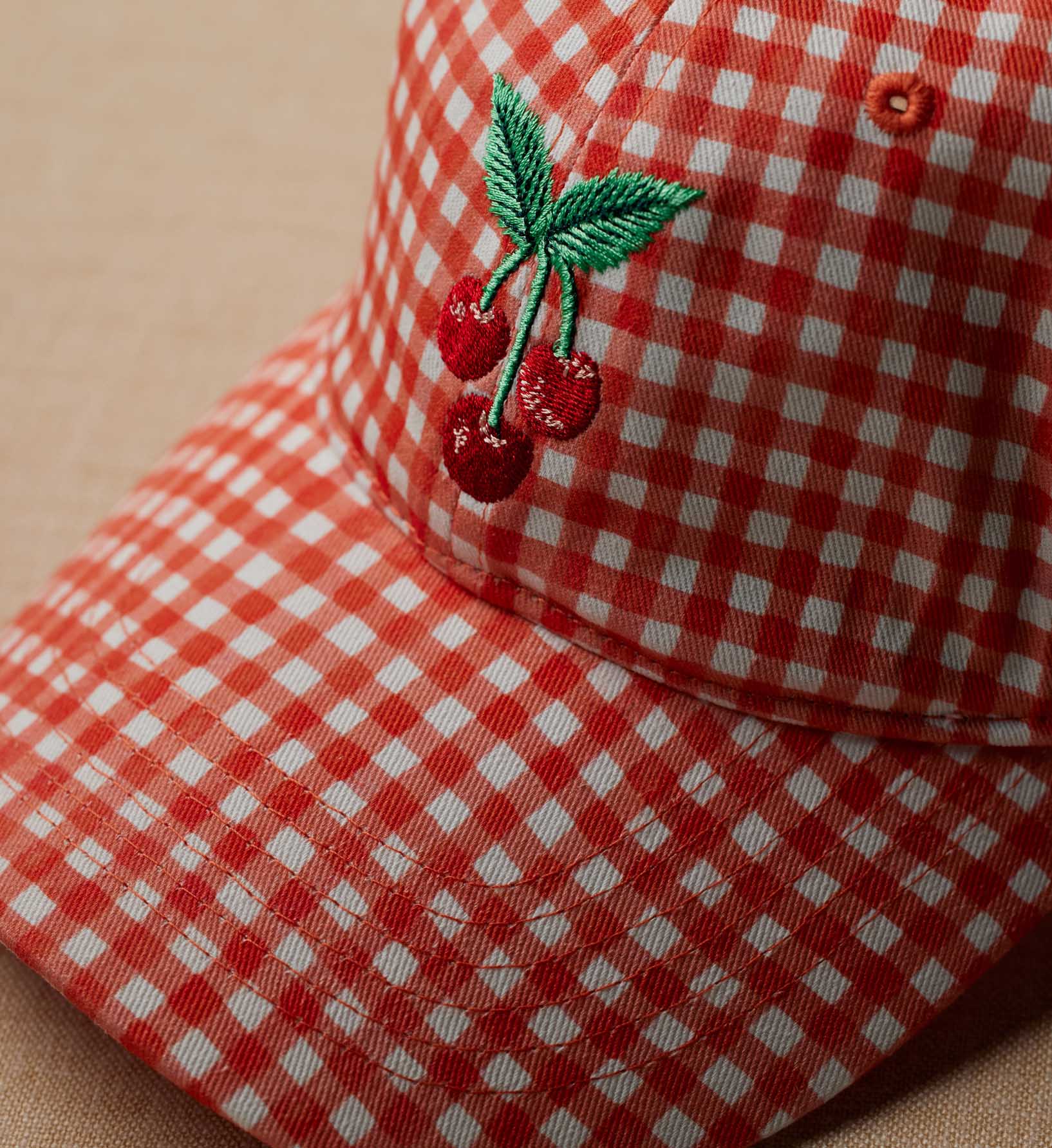 Baseball Cap - Gingham Cherries - Image 2