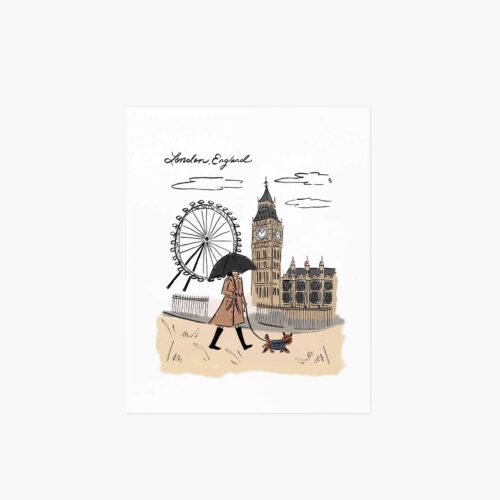 London Travel Sketch Art Print