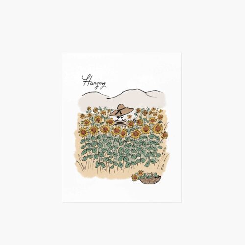 Hungary Travel Sketch Art Print