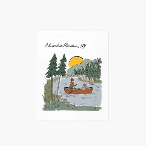 Adirondack Mountains Travel Sketch Art Print