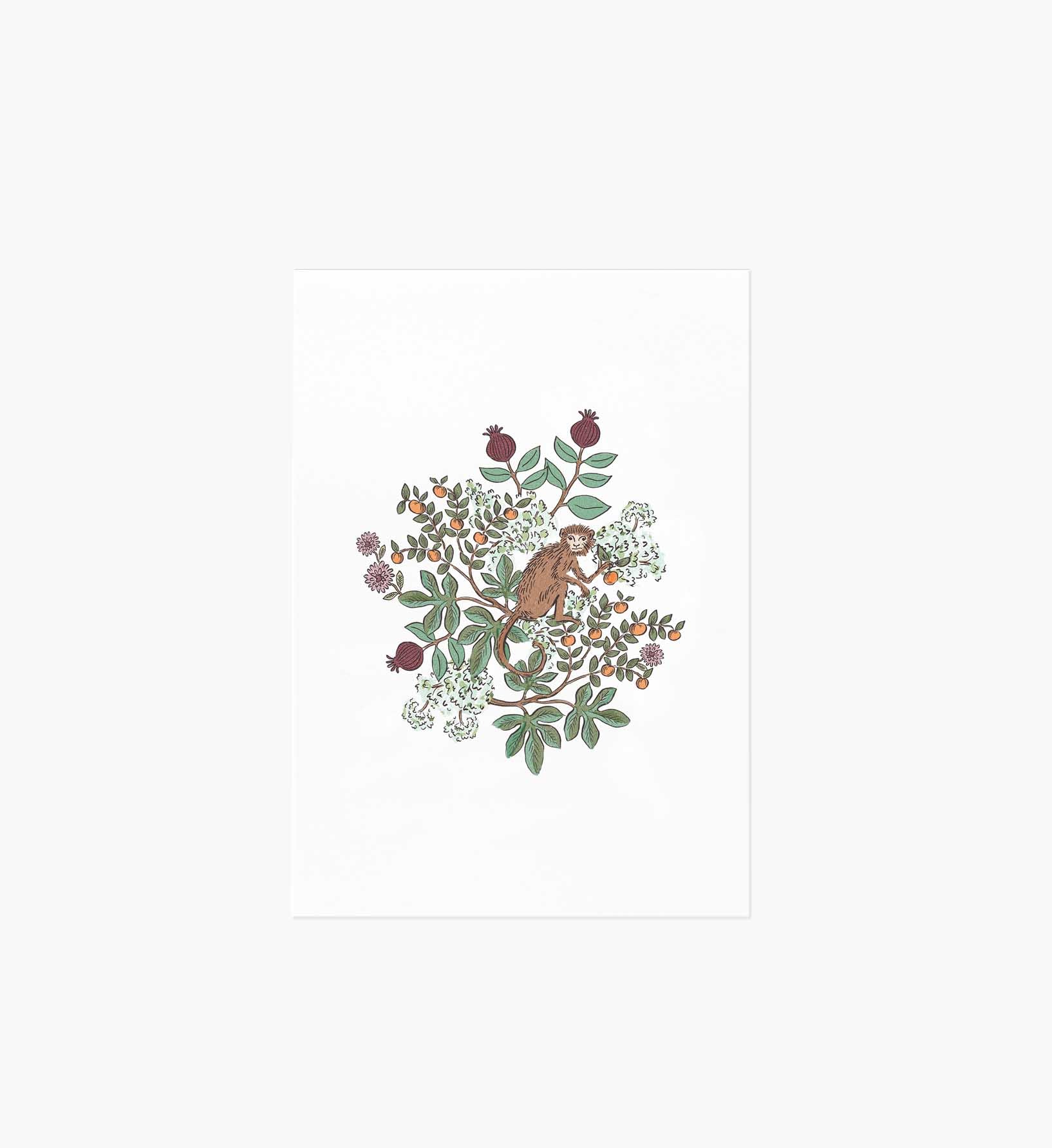 Safari Monkey Art Print