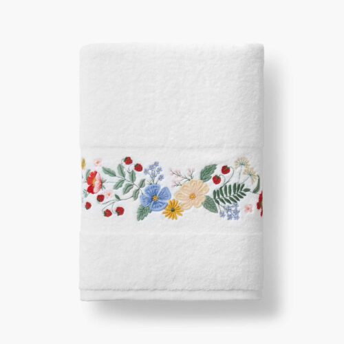 Embroidered Bath Towel - Strawberry Fields