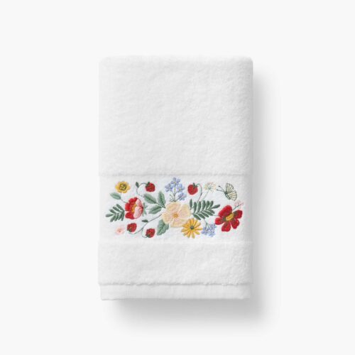 Embroidered Hand Towel - Strawberry Fields