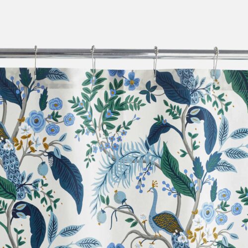 Sateen Shower Curtain - Peacock Ivory