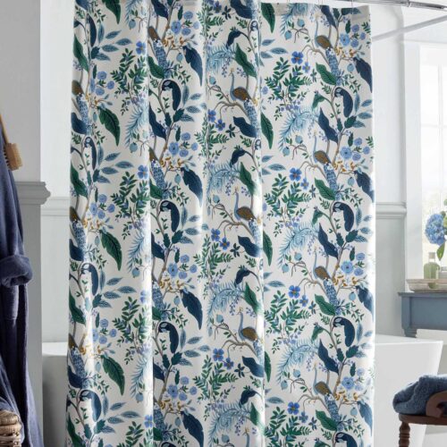Alternative view of Sateen Shower Curtain - Peacock Ivory