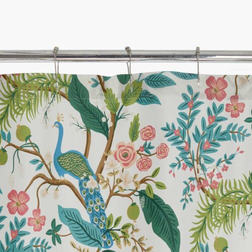 Sateen Shower Curtain - Peacock White