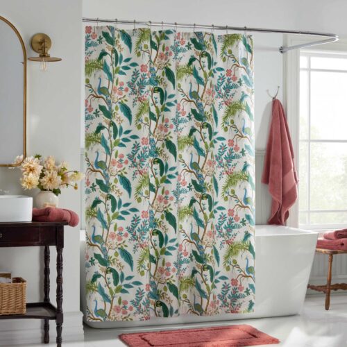 Alternative view of Sateen Shower Curtain - Peacock White