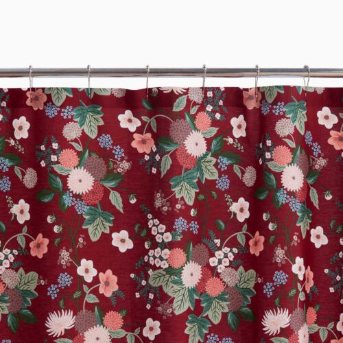 Percale Shower Curtain - Dahlia Merlot