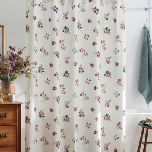 Alternative view of Percale Shower Curtain - Ditsy Dahlia Ivory