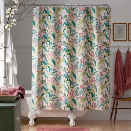 Alternative view of Sateen Shower Curtain - Peacock Blush