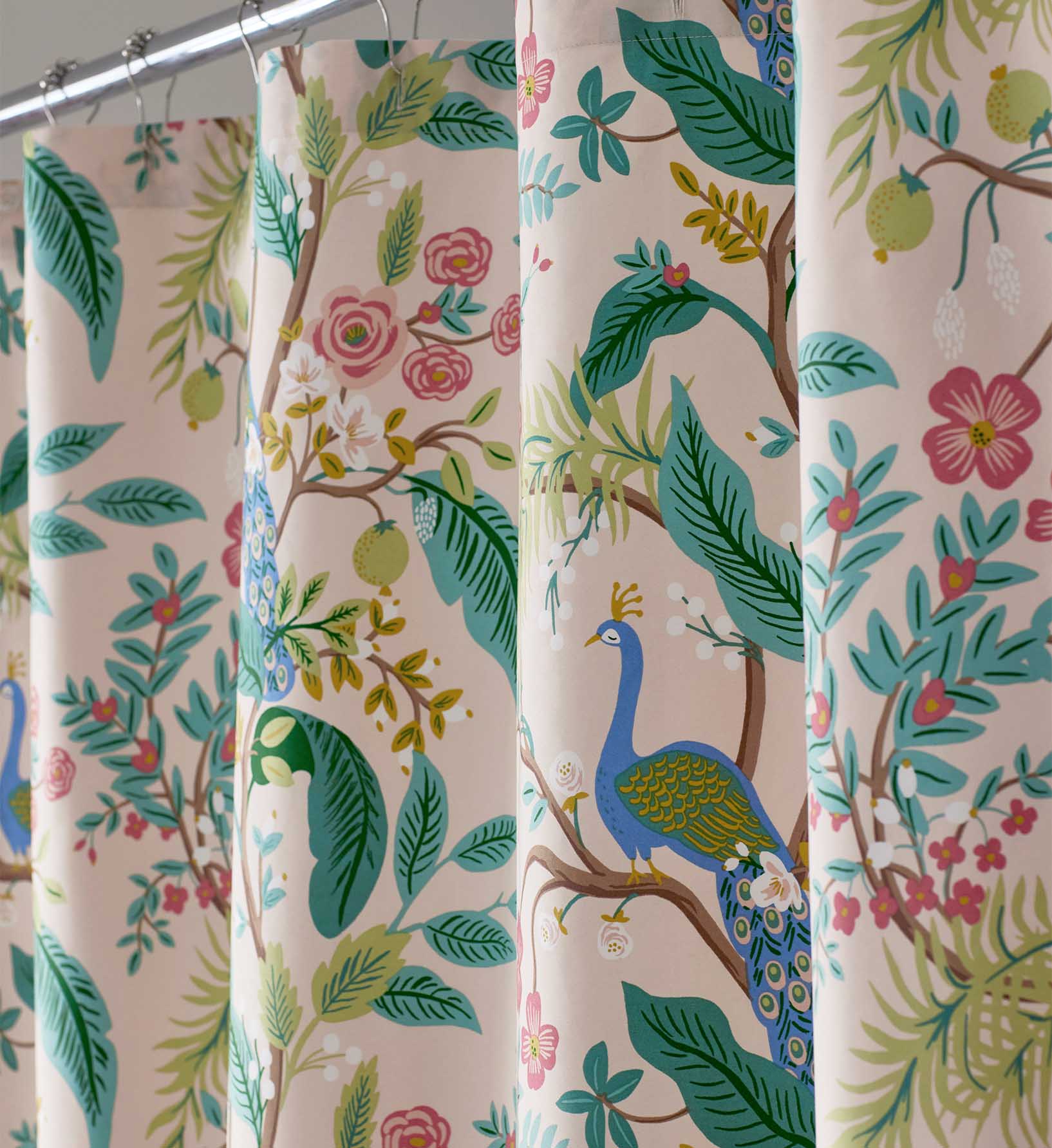 Sateen Shower Curtain - Peacock Blush - Image 5
