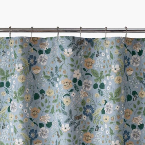 Percale Shower Curtain - Strawberry Fields Slate