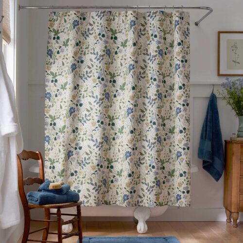 Alternative view of Percale Shower Curtain - Strawberry Fields Beige