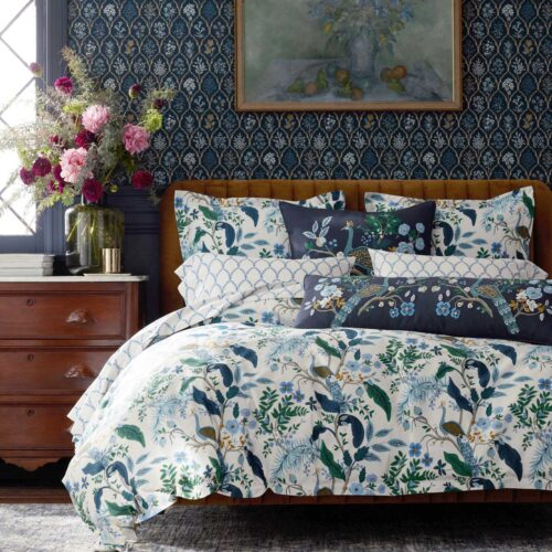 Alternative view of Sateen Duvet Cover - Peacock Ivory