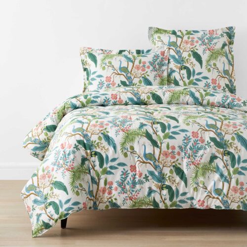 Sateen Duvet Cover - Peacock White