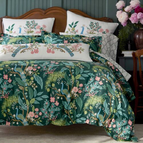Alternative view of Sateen Duvet Cover - Peacock Emerald