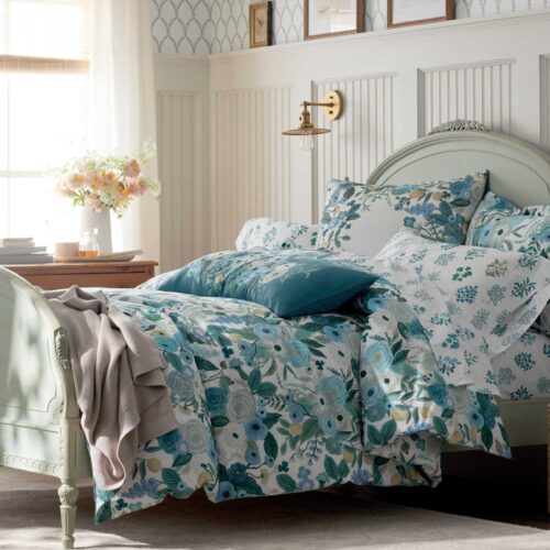 Alternative view of Percale Duvet Cover - Garden Party Blue
