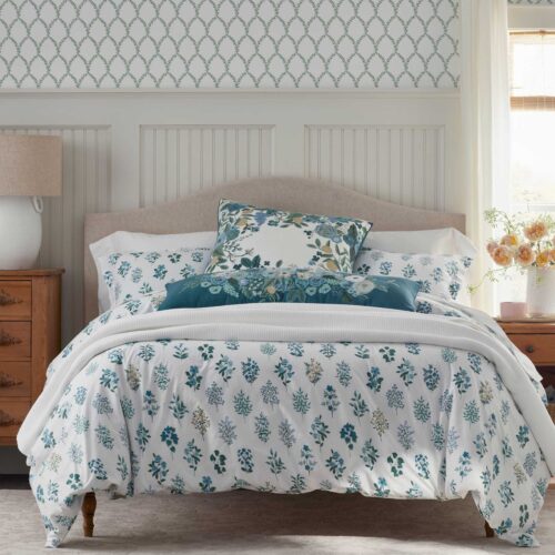 Alternative view of Percale Duvet Cover - Hawthorne Blue