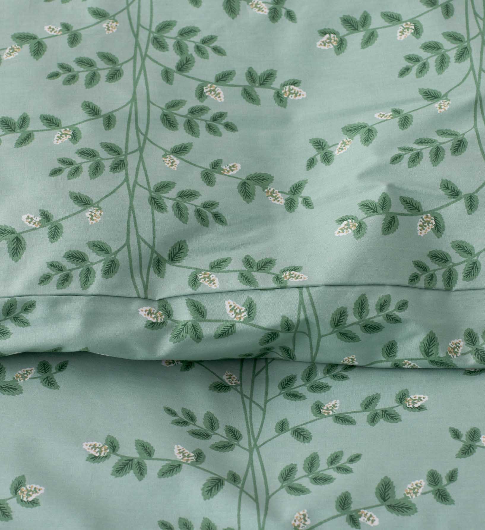 Percale Duvet Cover - Climbing Vines Sage - Image 4