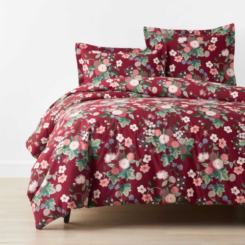 Percale Duvet Cover - Dahlia Merlot