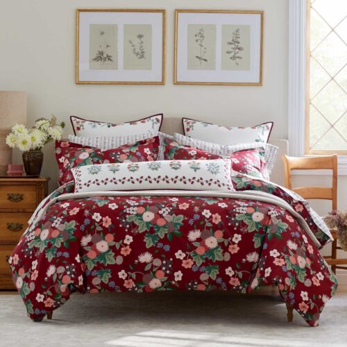 Alternative view of Percale Duvet Cover - Dahlia Merlot
