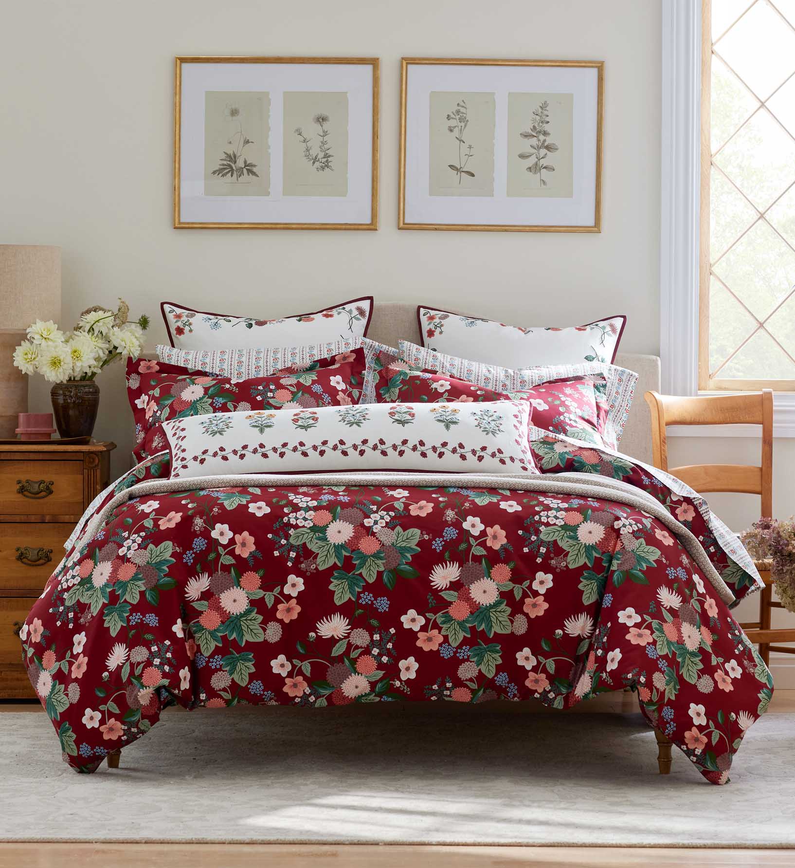 Percale Duvet Cover - Dahlia Merlot - Image 2