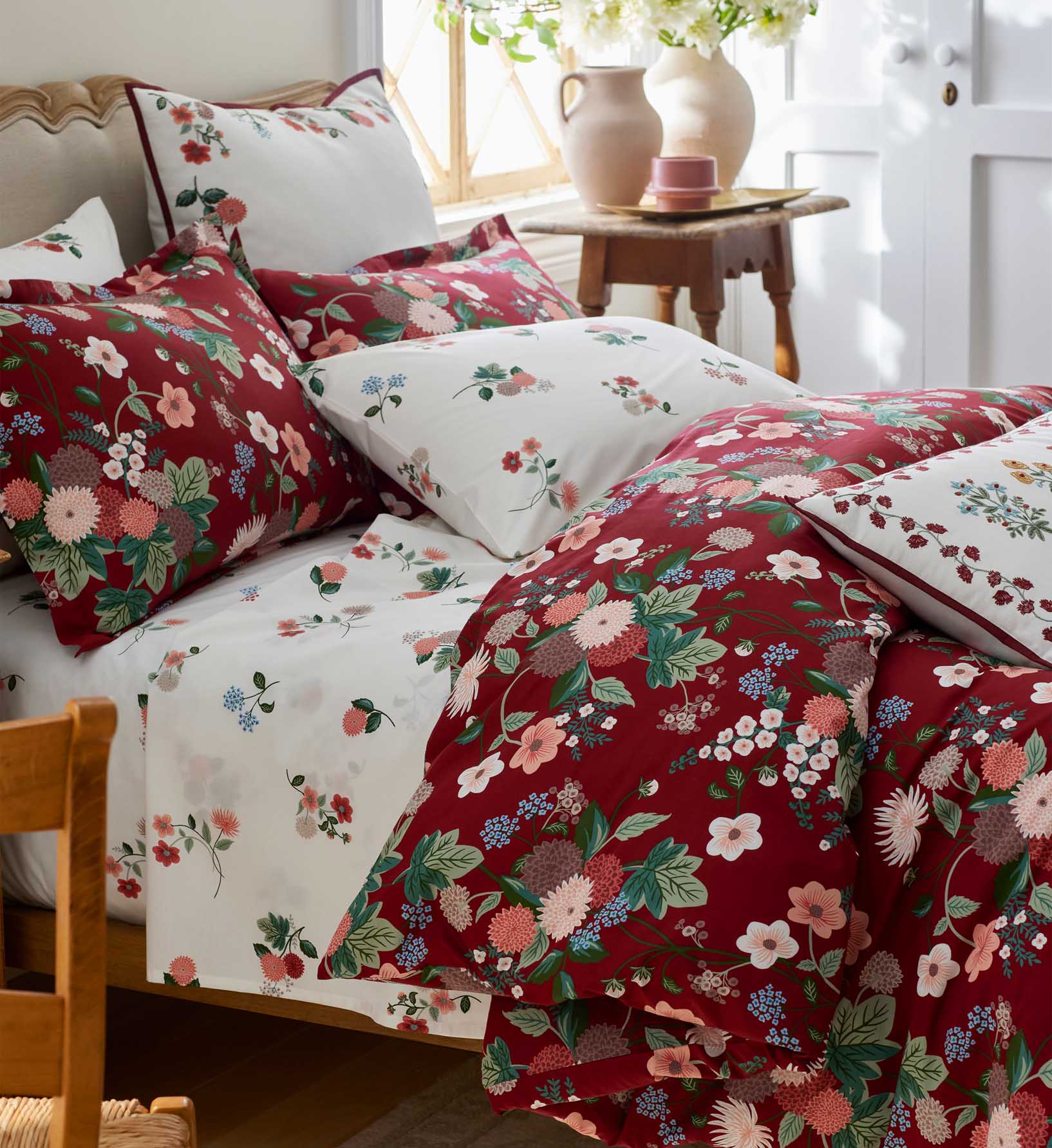 Percale Duvet Cover - Dahlia Merlot - Image 3