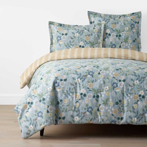Percale Duvet Cover - Strawberry Fields Slate