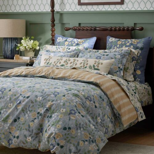 Alternative view of Percale Duvet Cover - Strawberry Fields Slate