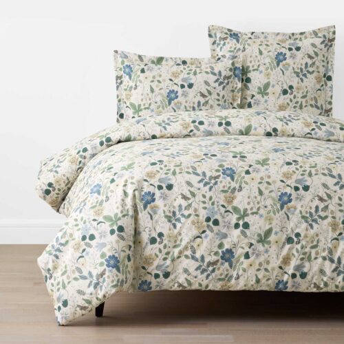 Percale Duvet Cover - Strawberry Fields Beige
