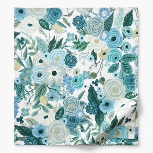Percale Flat Sheet - Garden Party Blue
