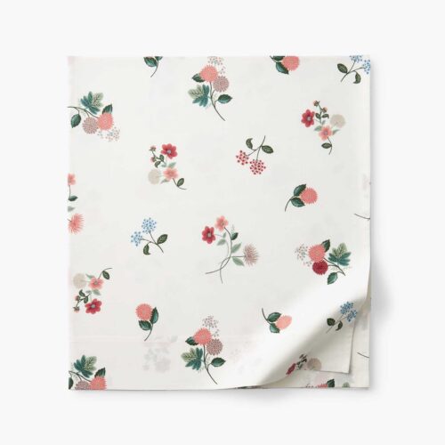 Percale Flat Sheet - Ditsy Dahlia Ivory