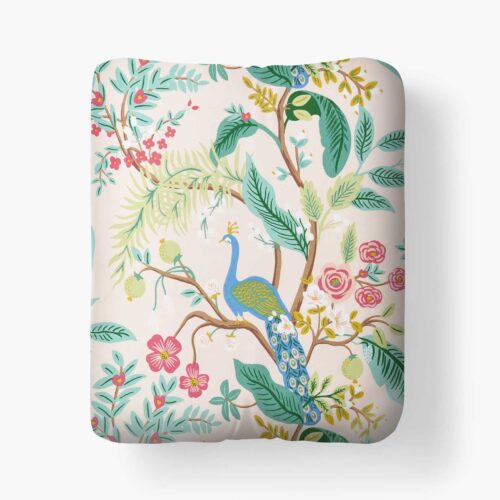 Sateen Fitted Sheet - Peacock Blush