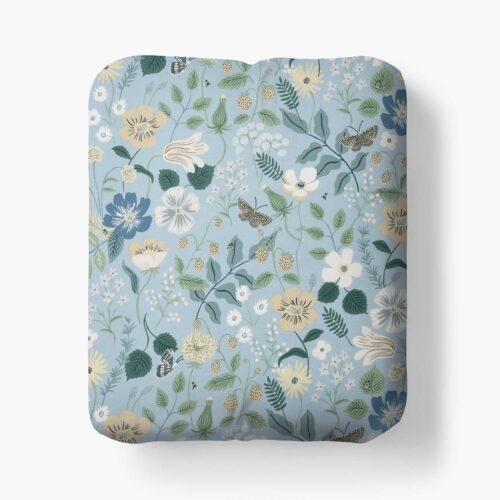Percale Fitted Sheet - Strawberry Fields Slate