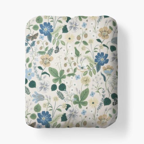 Percale Fitted Sheet - Strawberry Fields Beige