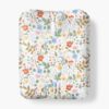 Percale Fitted Sheet - Strawberry Fields White