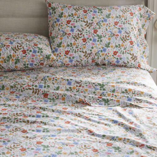 Alternative view of Percale Fitted Sheet - Strawberry Fields White