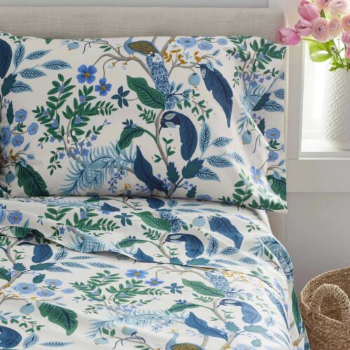 Alternative view of Sateen Fitted Sheet - Peacock Ivory