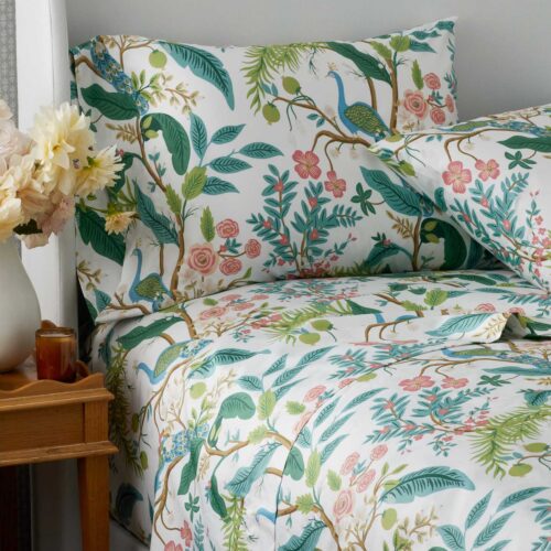 Alternative view of Sateen Fitted Sheet - Peacock White