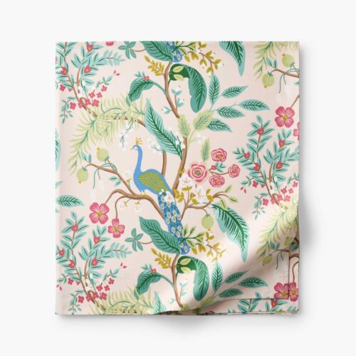 Sateen Flat Sheet - Peacock Blush