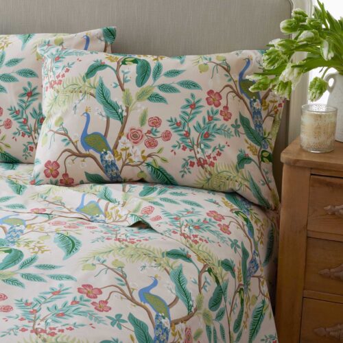Alternative view of Sateen Flat Sheet - Peacock Blush