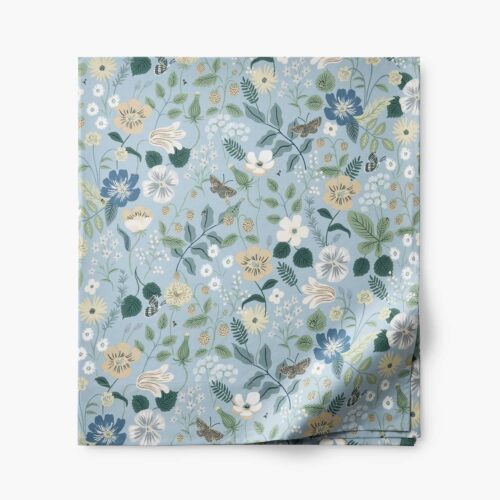 Percale Flat Sheet - Strawberry Fields Slate