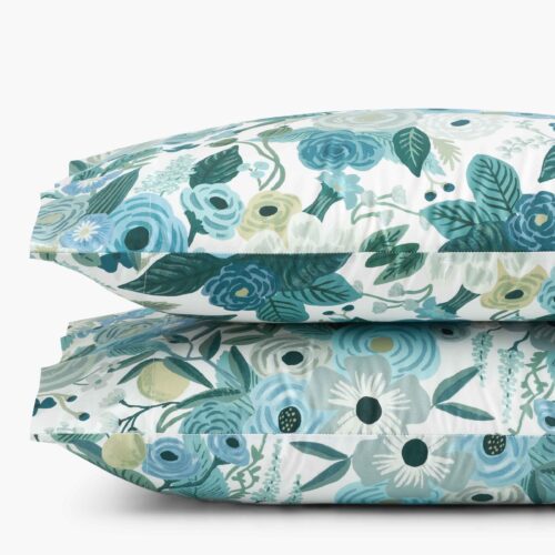 Percale Pillowcases - Garden Party Blue