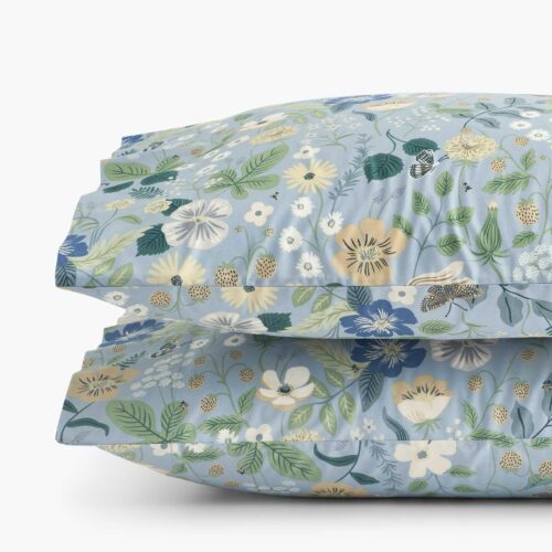 Percale Pillowcases - Strawberry Fields Slate