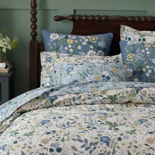 Alternative view of Percale Pillowcases - Strawberry Fields Slate