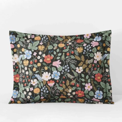 Percale Sham - Strawberry Fields Black