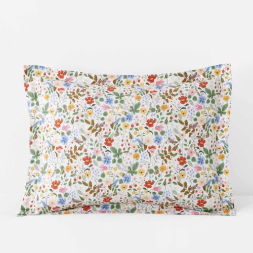 Percale Sham - Strawberry Fields White