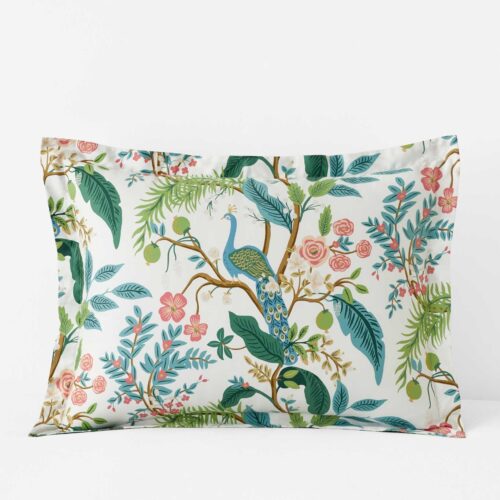 Sateen Sham - Peacock White